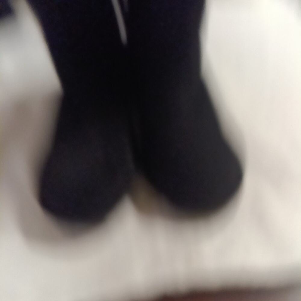 Bearpaw Shana Women's Boots Size 8 Black Suede Fur Lined Mid Calf Pull On Winter